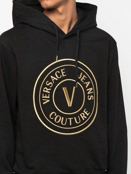Versace Jeans Schickes schwarzes Sweatshirt mit Kapuze - Léoré