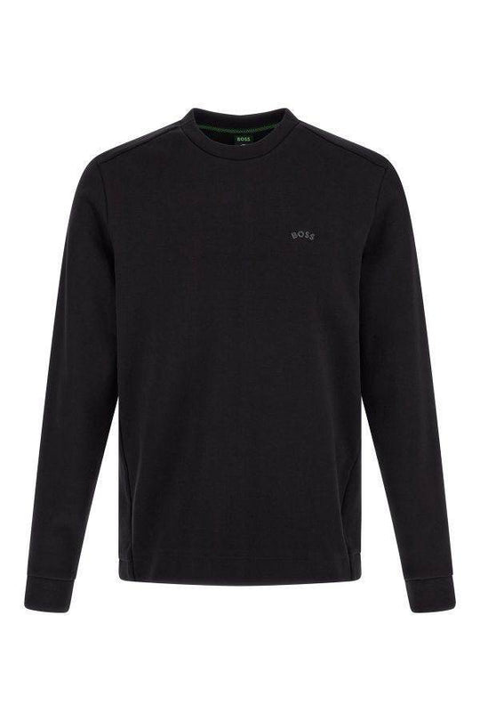 Hugo Boss Elegantes Rundhals-Sweatshirt aus schwarzer Baumwolle - Léoré