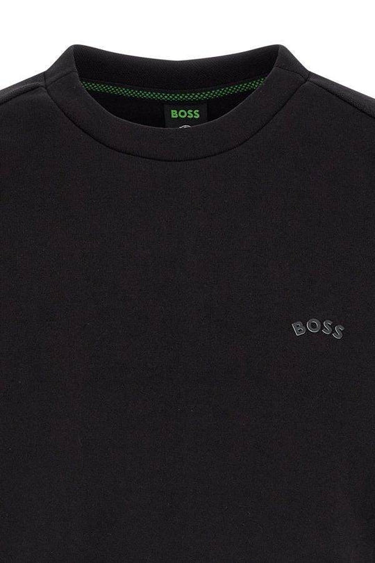 Hugo Boss Elegantes Rundhals-Sweatshirt aus schwarzer Baumwolle - Léoré