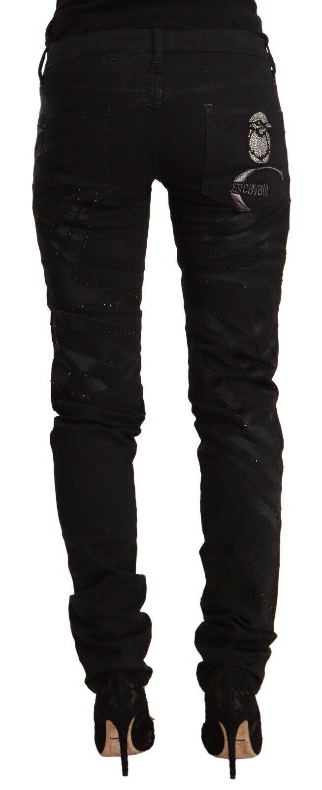Just Cavalli Elegante schwarze Slim Fit Jeans mit Verzierungen - Léoré