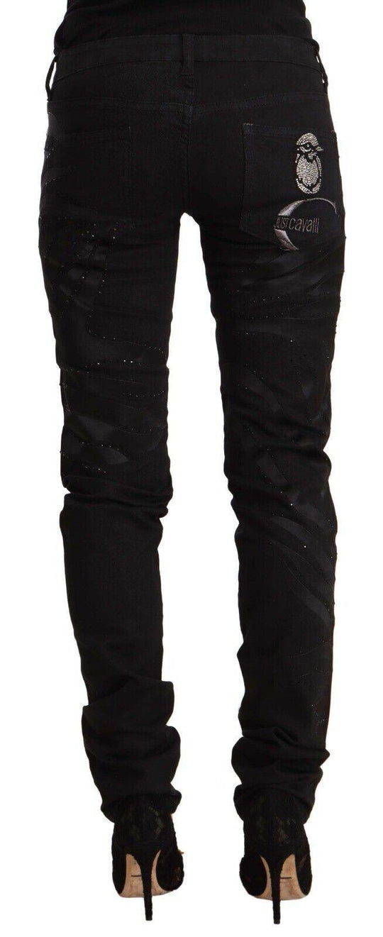Just Cavalli Elegante schwarze Slim Fit Jeans mit Verzierungen - Léoré