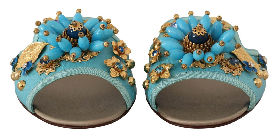 Dolce & Gabbana Exquisite Sandalen aus exotischem Leder mit Kristallverzierungen - Léoré