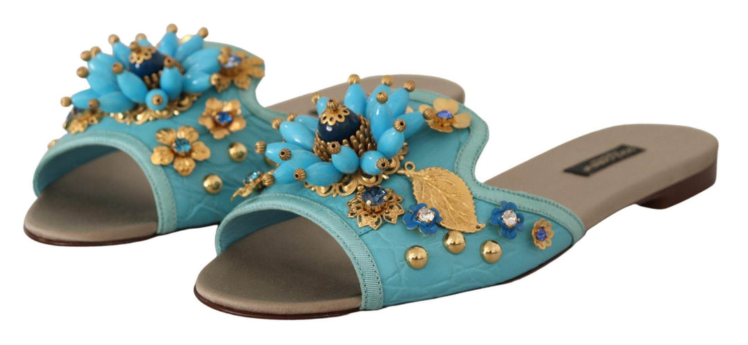 Dolce & Gabbana Exquisite Sandalen aus exotischem Leder mit Kristallverzierungen - Léoré