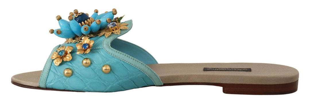 Dolce & Gabbana Exquisite Sandalen aus exotischem Leder mit Kristallverzierungen - Léoré
