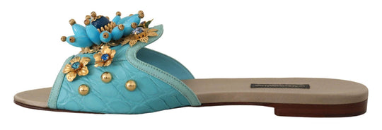 Dolce & Gabbana Exquisite Sandalen aus exotischem Leder mit Kristallverzierungen - Léoré