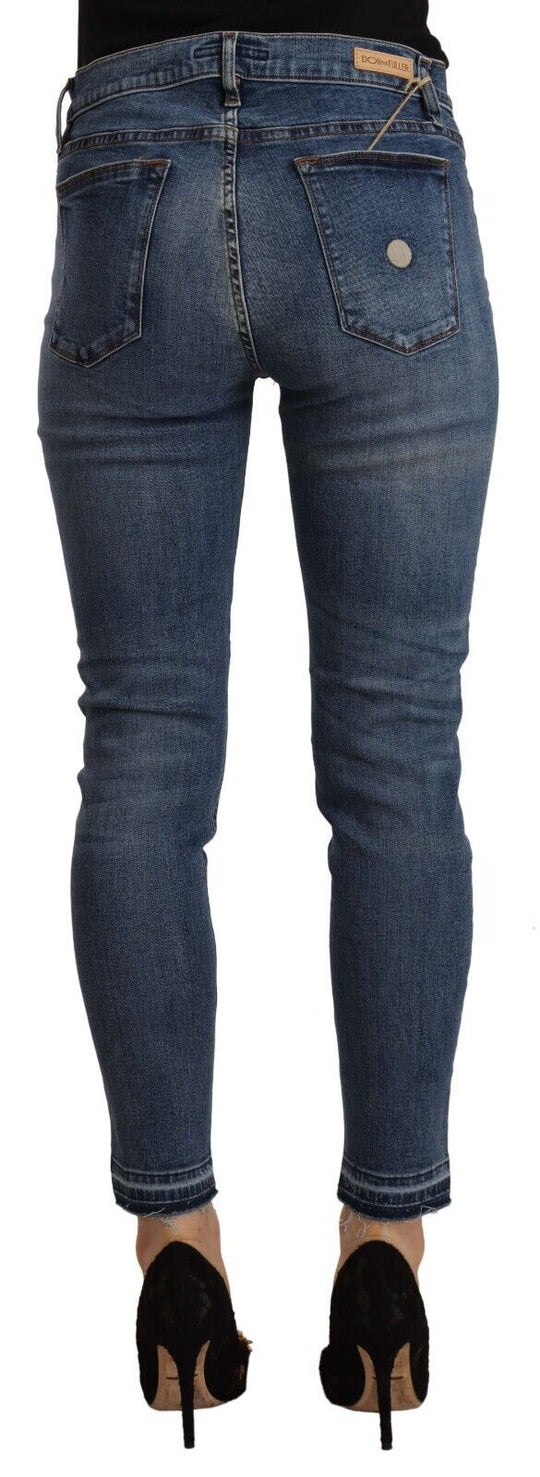 Don The Fuller Blaue Slim Fit Jeans aus Baumwoll-Denim mit mittlerer Taille