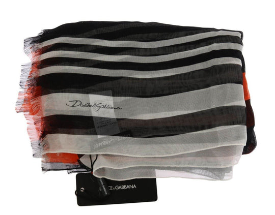 Dolce & Gabbana Elegantes Multicolor Seidenfransen-Tuch - Léoré
