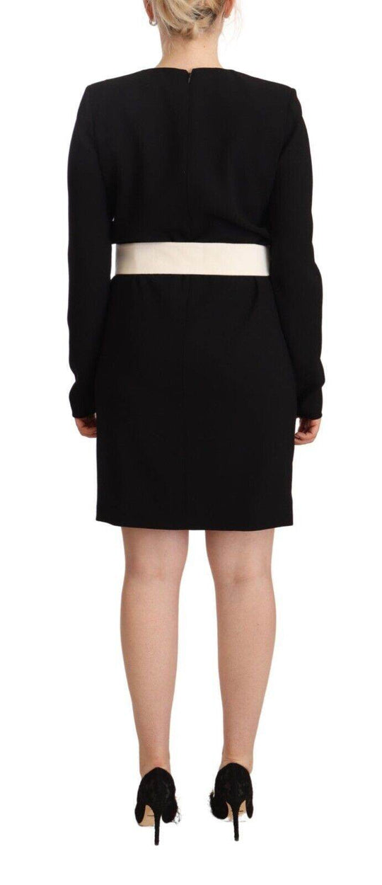 Givenchy Elegantes Minikleid aus schwarzer Wolle mit Gürtel - Léoré