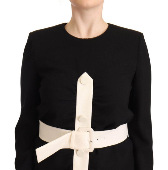 Givenchy Elegantes Minikleid aus schwarzer Wolle mit Gürtel - Léoré