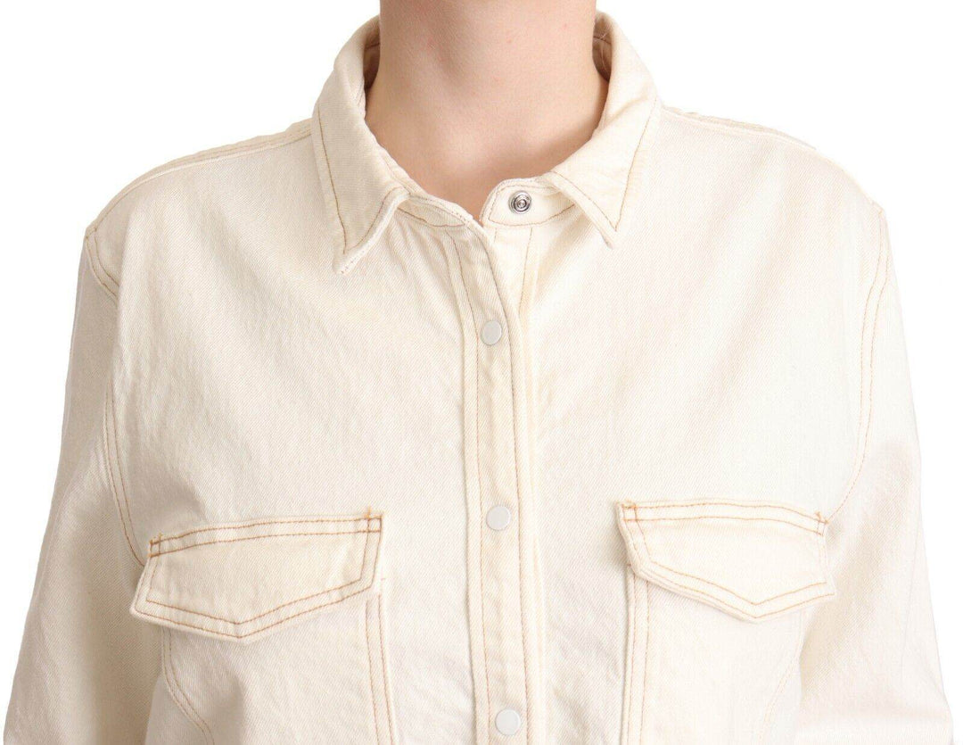 Levi's Elegantes weißes langärmeliges Poloshirt mit Kragen - Léoré