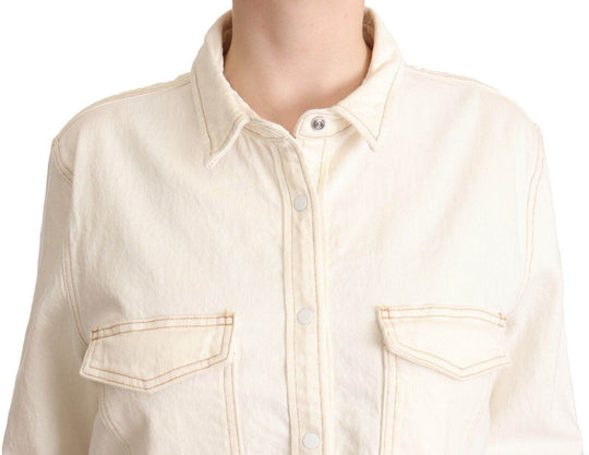 Levi's Elegantes weißes langärmeliges Poloshirt mit Kragen - Léoré