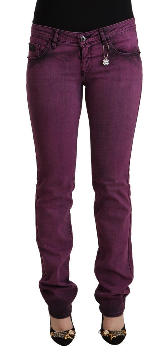 Costume National Lila Baumwolle Stretch Slim Fit Denim Jeans