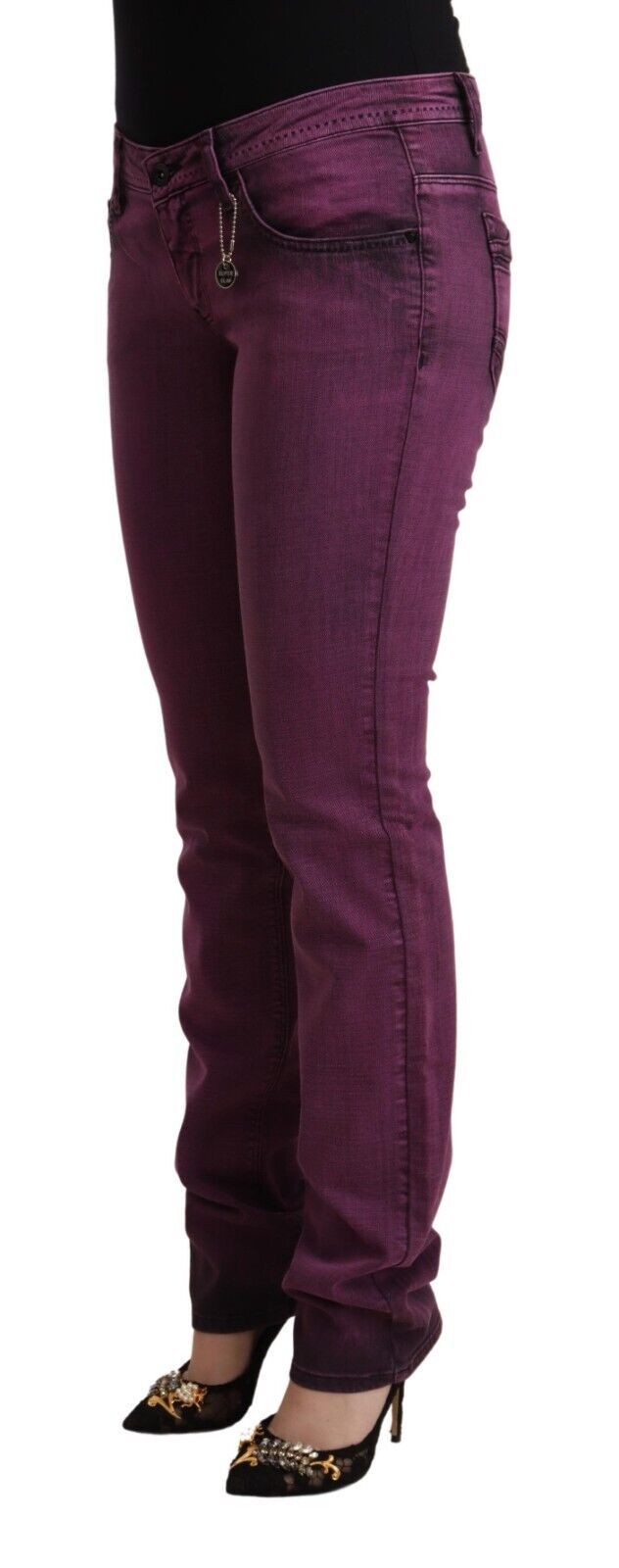 Costume National Lila Baumwolle Stretch Slim Fit Denim Jeans