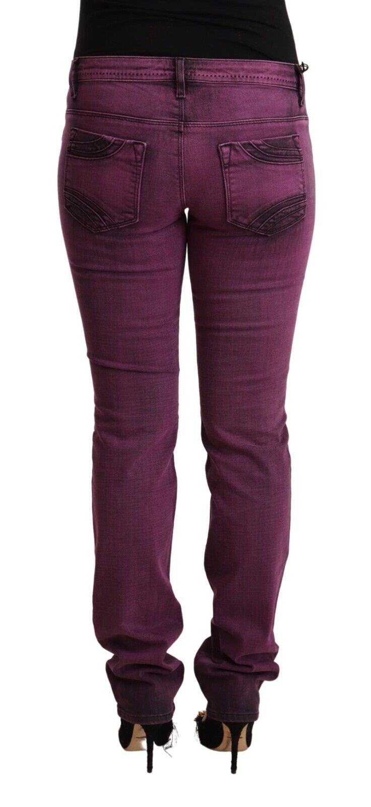 Costume National Lila Baumwolle Stretch Slim Fit Denim Jeans