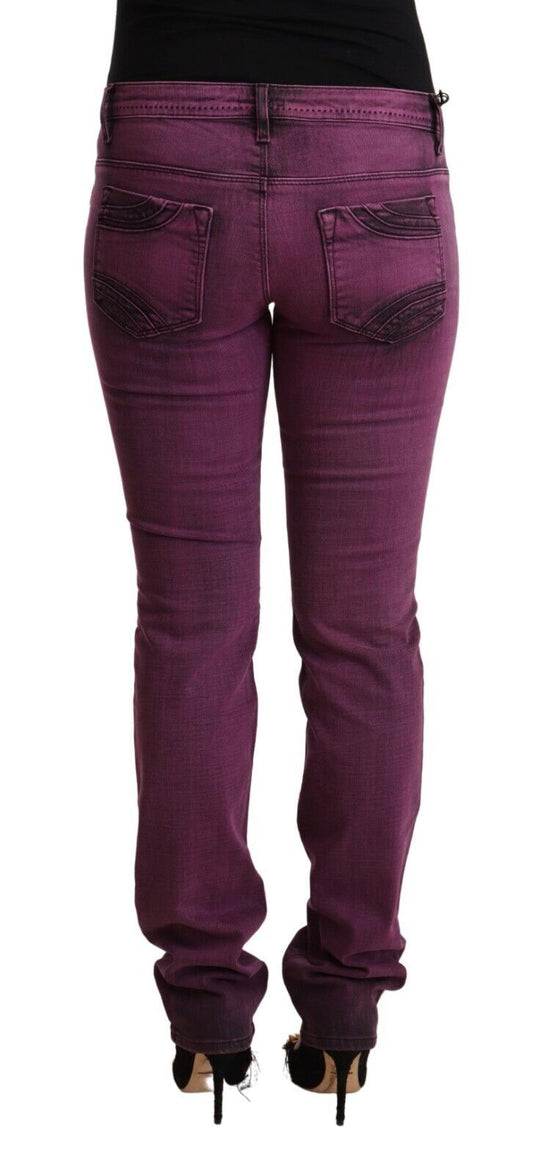 Costume National Lila Baumwolle Stretch Slim Fit Denim Jeans