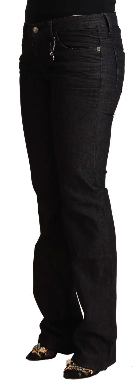 Costume National Schwarze Skinny-Jeans aus Baumwolle mit niedriger Taille