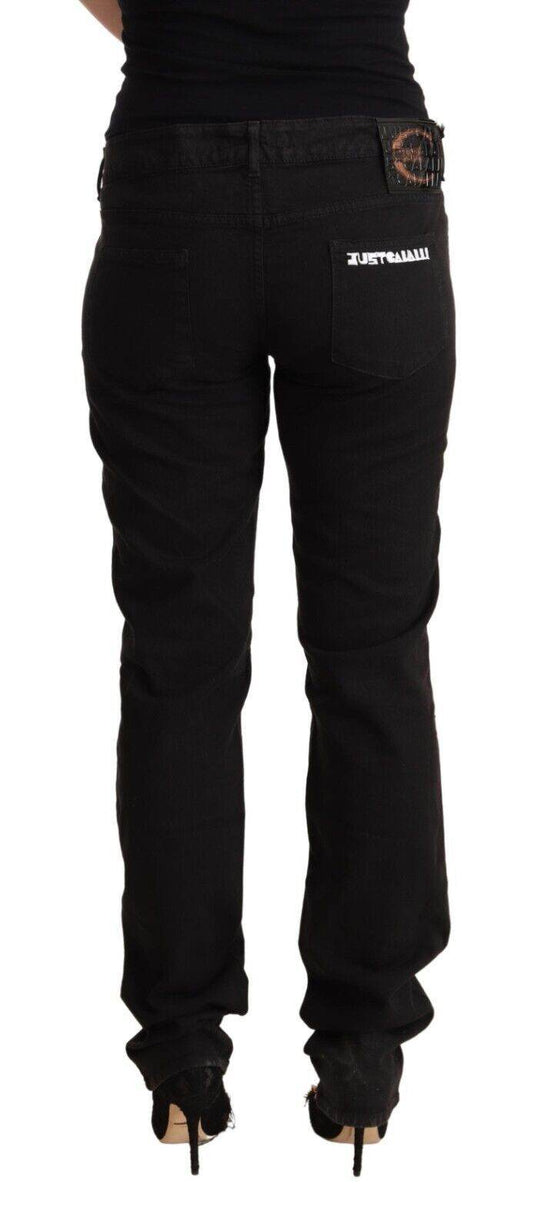 Just Cavalli Schlanke Jeans mit mittlerer Taille und schwarzer Passform - Léoré