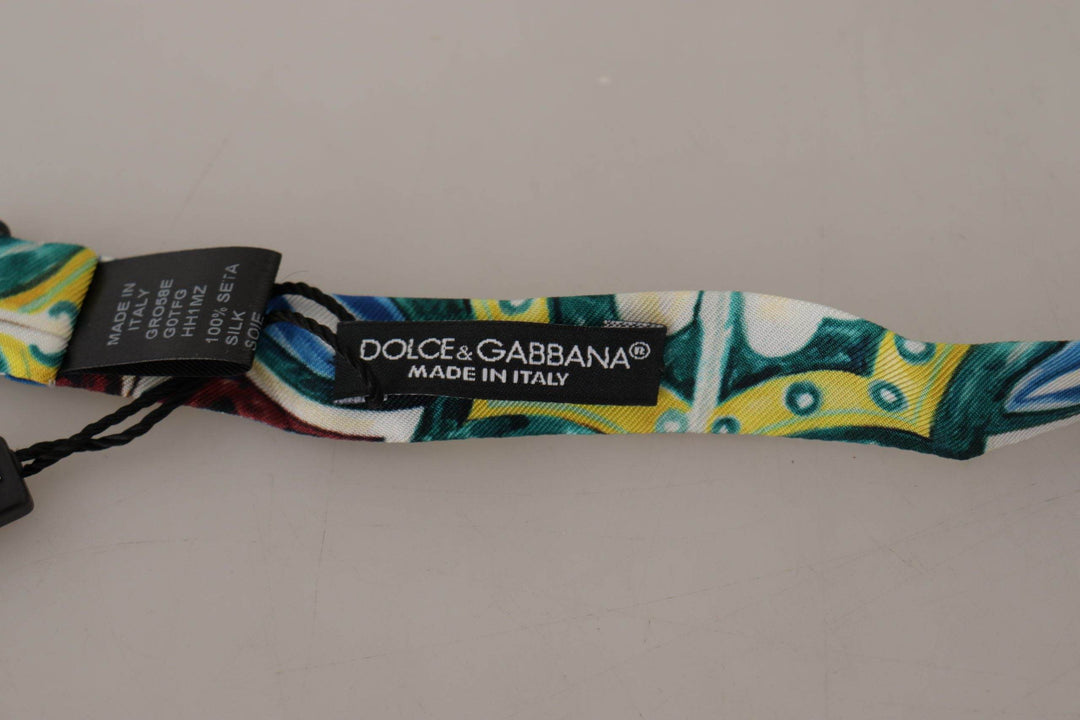 Dolce & Gabbana Elegante Seidenfliege mit Majolika-Druck - Léoré