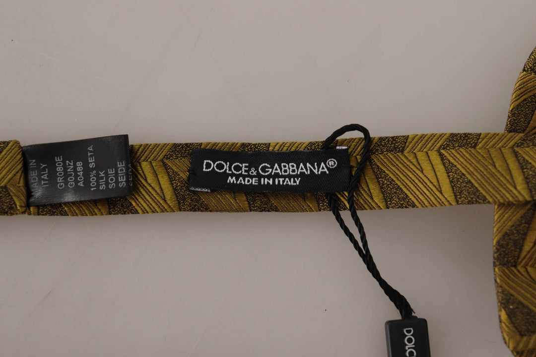 Dolce & Gabbana Elegante Seidenfliege in Gold - Léoré