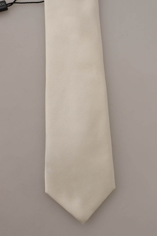 Dolce & Gabbana Elegante weiße Seidenkrawatte für Herren - Léoré
