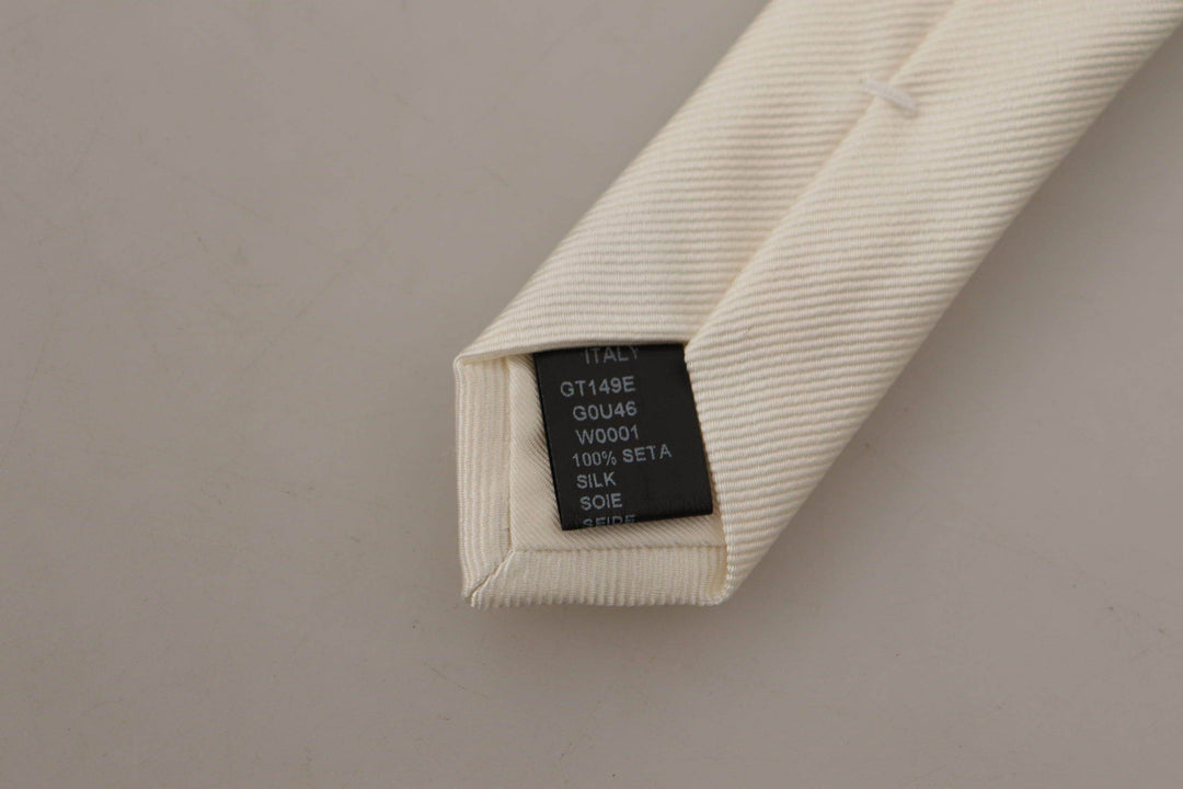 Dolce & Gabbana Elegante weiße Seidenkrawatte für Herren - Léoré