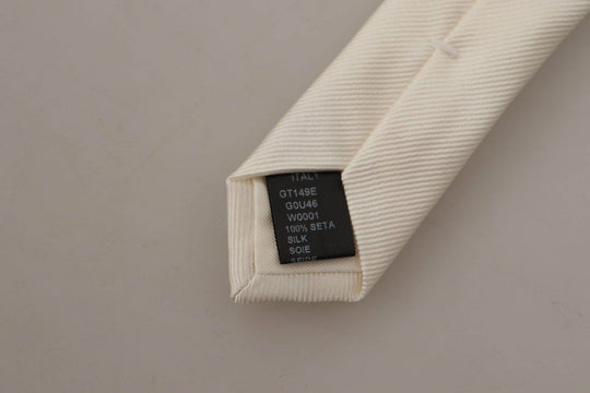 Dolce & Gabbana Elegante weiße Seidenkrawatte für Herren - Léoré