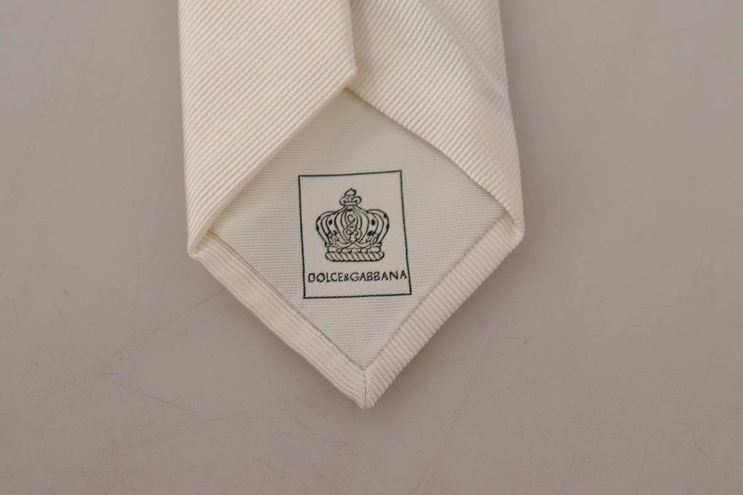Dolce & Gabbana Elegante weiße Seidenkrawatte für Herren - Léoré
