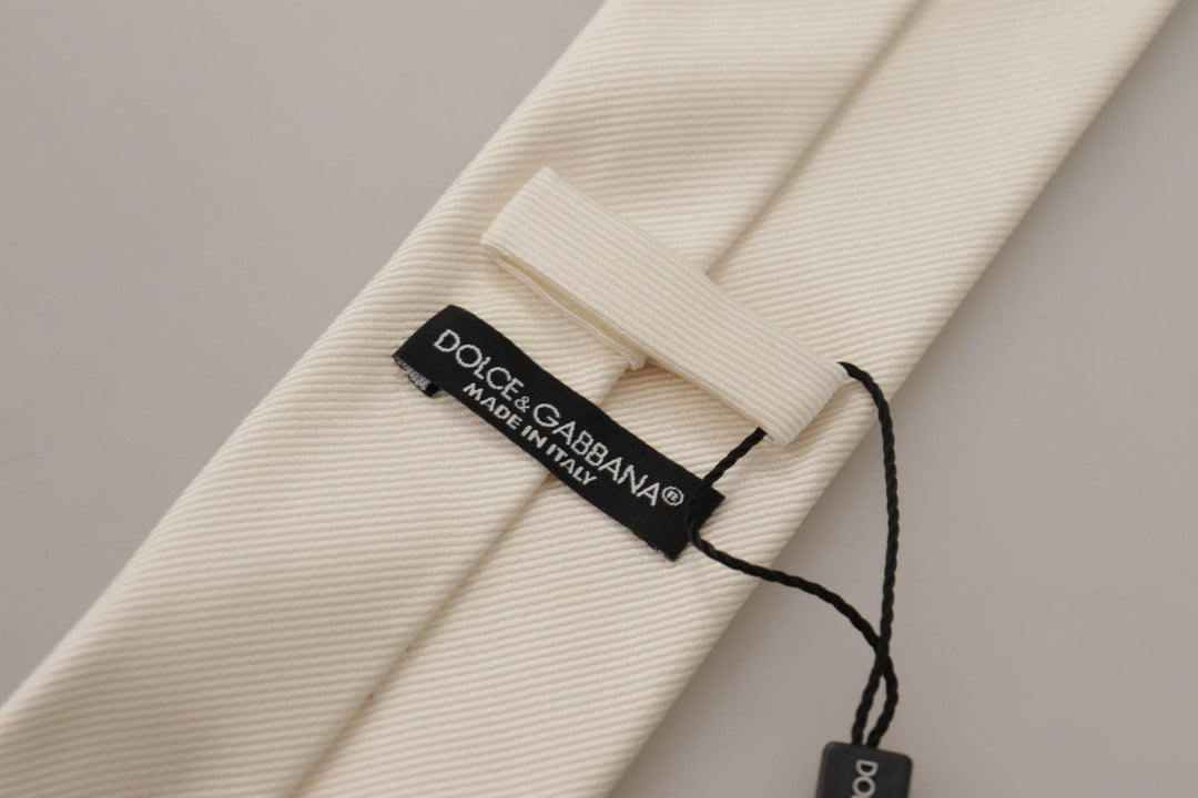 Dolce & Gabbana Elegante weiße Seidenkrawatte für Herren - Léoré