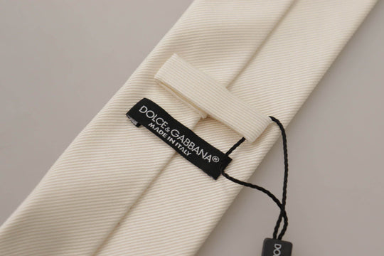 Dolce & Gabbana Elegante weiße Seidenkrawatte für Herren - Léoré