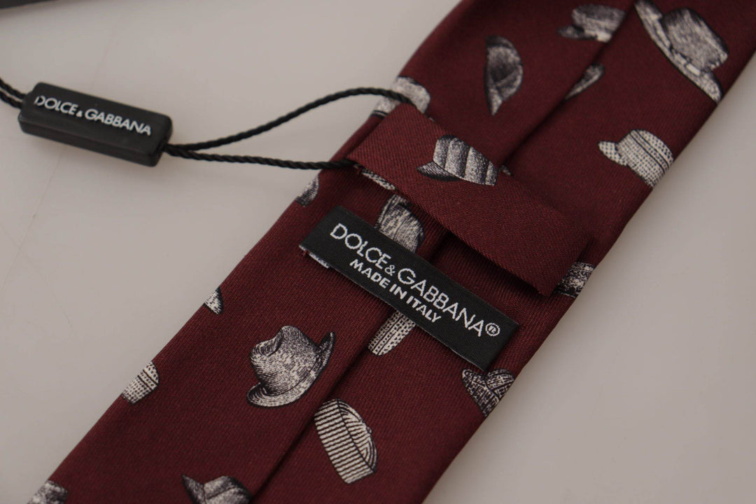 Dolce & Gabbana Maroon Elegance Seidenkrawatte - Léoré