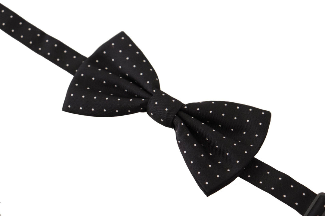 Dolce & Gabbana Elegante Schwarz gepunktete Seidenfliege - Léoré