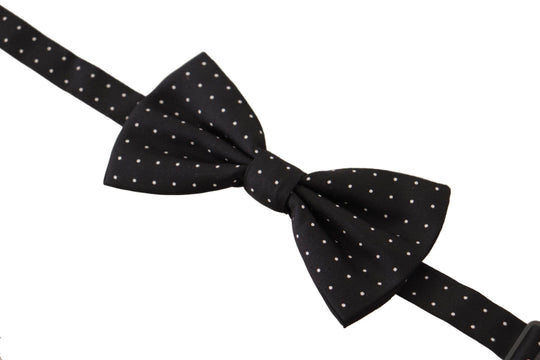 Dolce & Gabbana Elegante Schwarz gepunktete Seidenfliege - Léoré