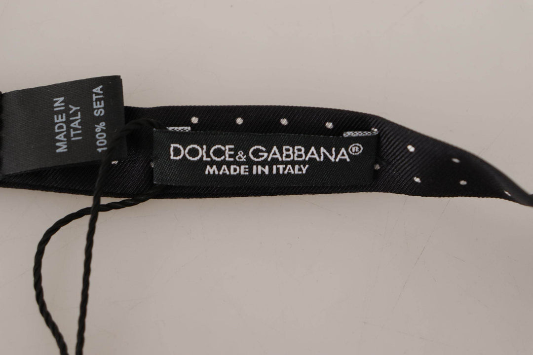 Dolce & Gabbana Elegante Schwarz gepunktete Seidenfliege - Léoré