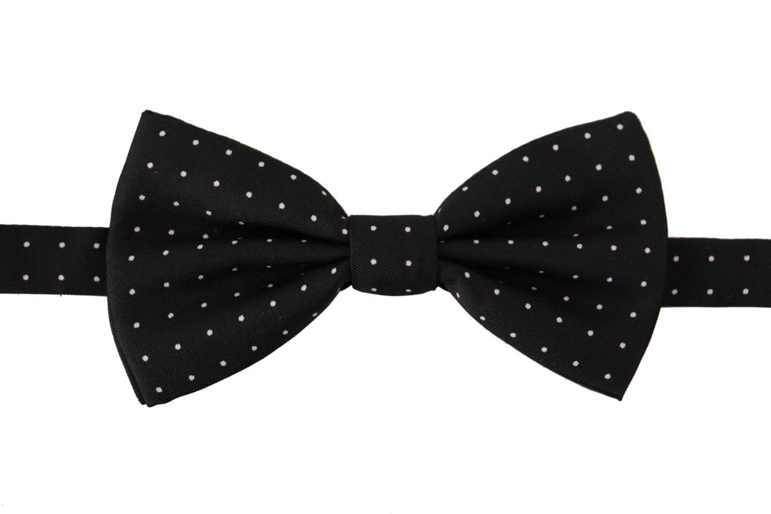 Dolce & Gabbana Elegante Schwarz gepunktete Seidenfliege - Léoré