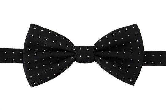 Dolce & Gabbana Elegante Schwarz gepunktete Seidenfliege - Léoré