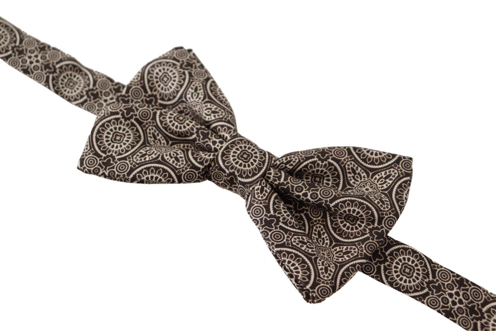 Dolce & Gabbana Elegante Seidenfliege Schwarz-Weiß - Léoré