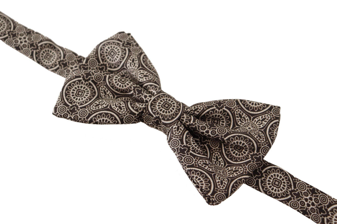 Dolce & Gabbana Elegante Seidenfliege Schwarz-Weiß - Léoré