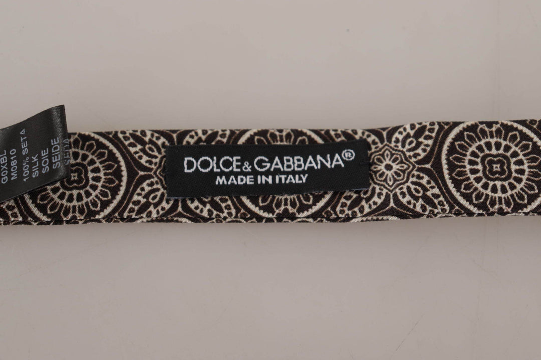 Dolce & Gabbana Elegante Seidenfliege Schwarz-Weiß - Léoré