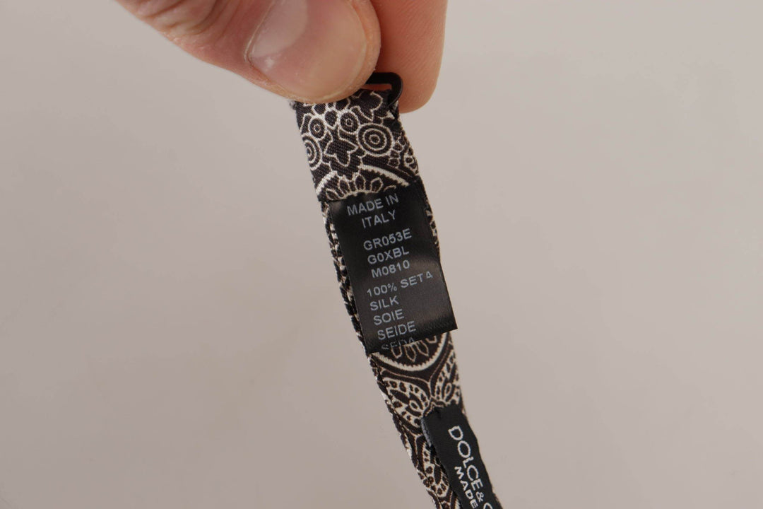 Dolce & Gabbana Elegante Seidenfliege Schwarz-Weiß - Léoré