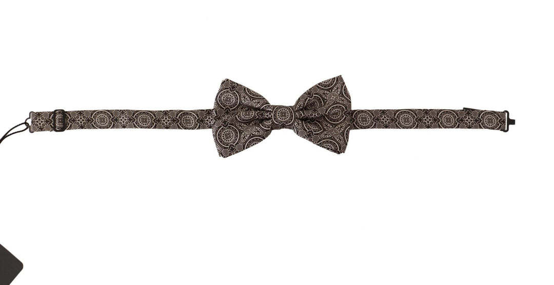Dolce & Gabbana Elegante Seidenfliege Schwarz-Weiß - Léoré