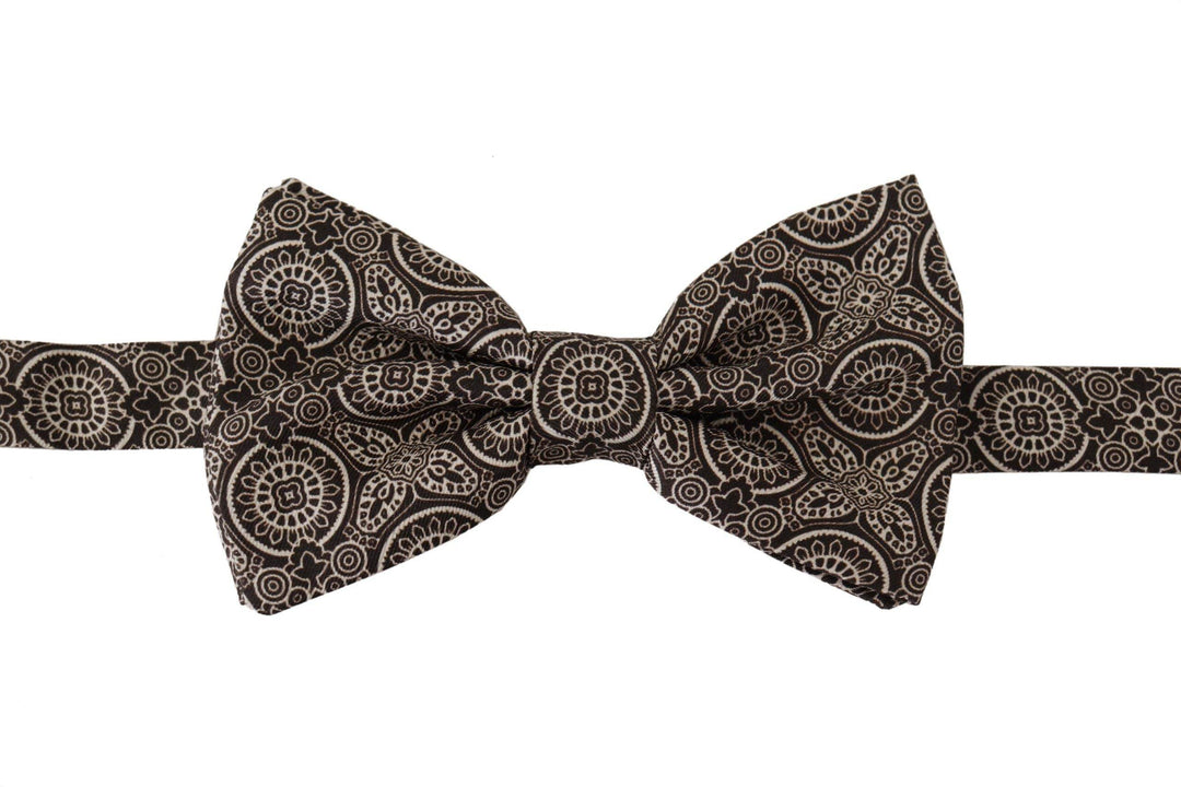 Dolce & Gabbana Elegante Seidenfliege Schwarz-Weiß - Léoré