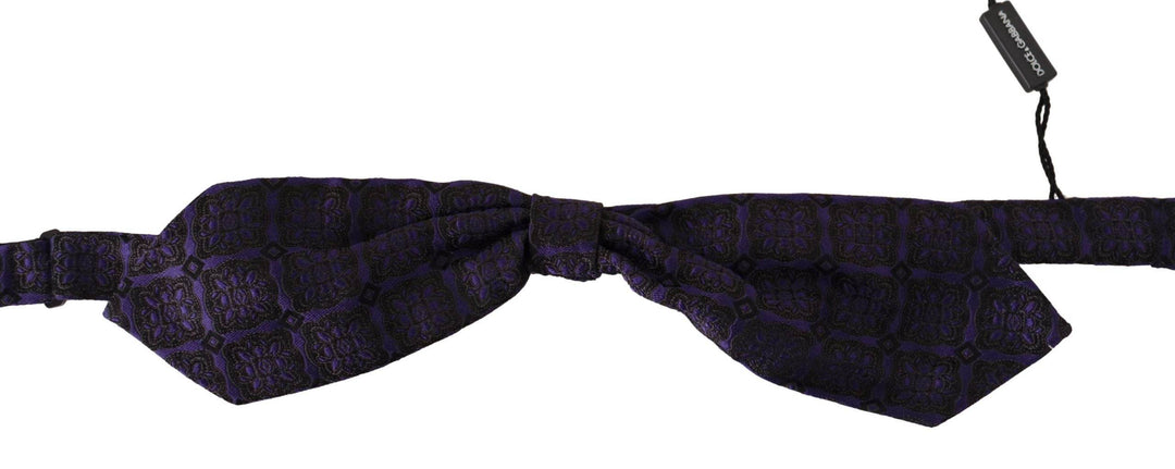 Dolce & Gabbana Elegante Blaue Geometrische Seidenfliege - Léoré
