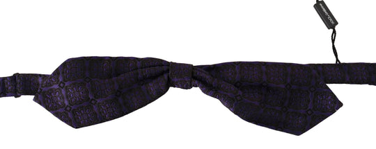 Dolce & Gabbana Elegante Blaue Geometrische Seidenfliege - Léoré