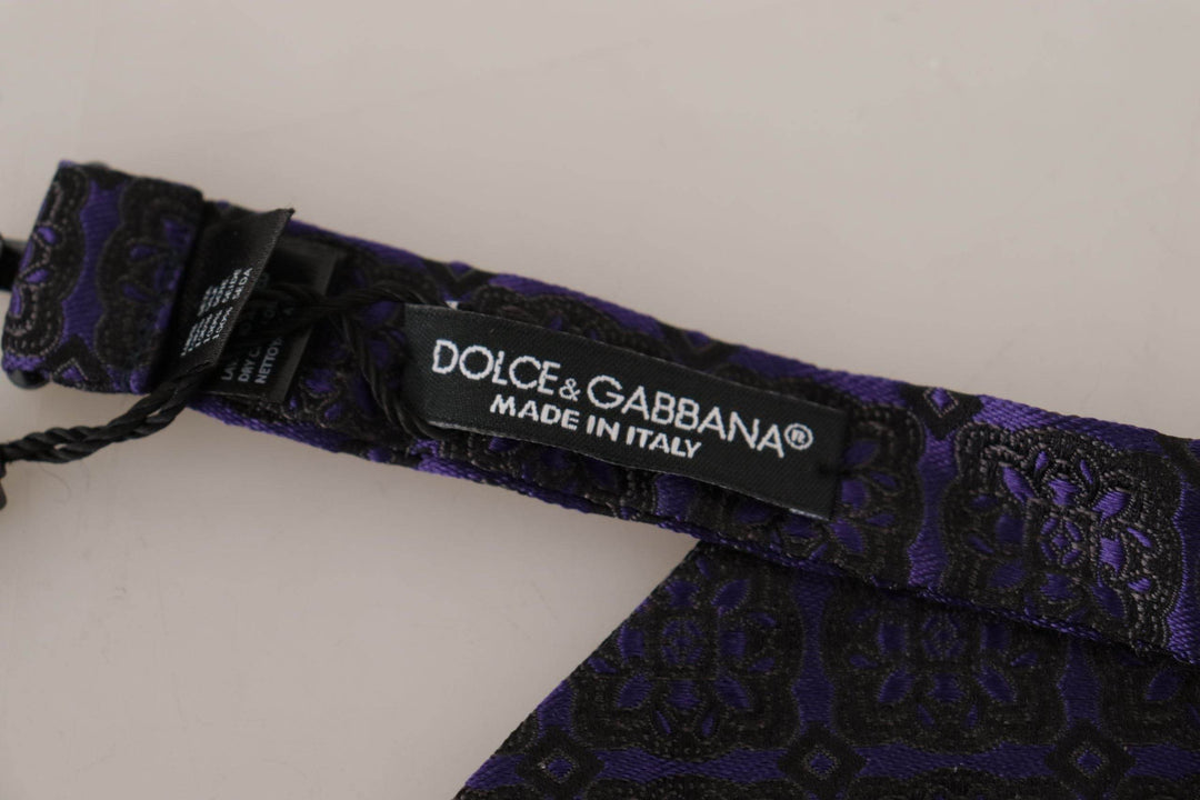 Dolce & Gabbana Elegante Blaue Geometrische Seidenfliege - Léoré