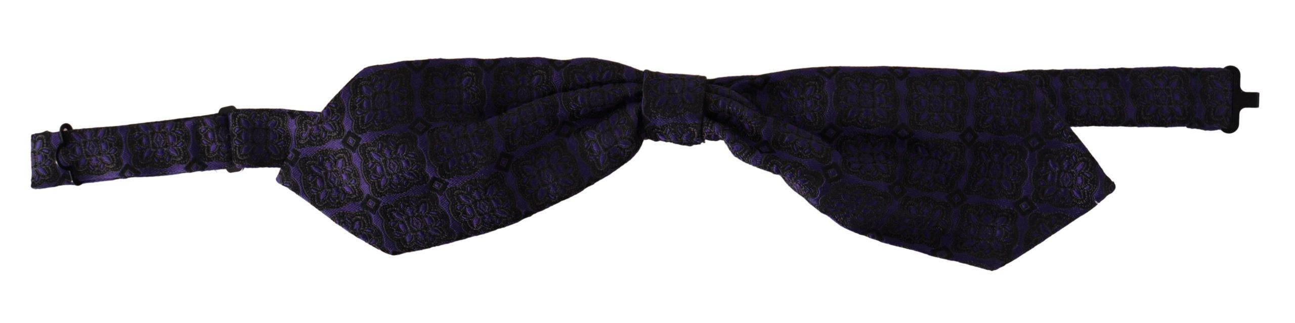 Dolce & Gabbana Elegante Blaue Geometrische Seidenfliege - Léoré