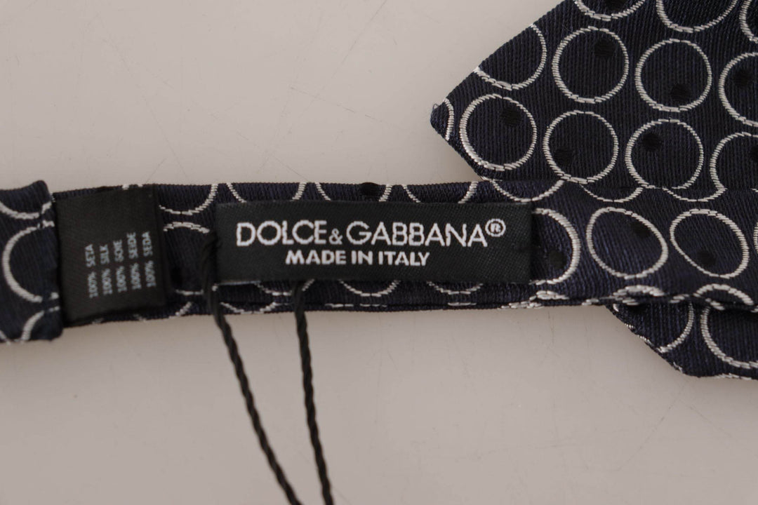 Dolce & Gabbana Elegante Seidenfliege in Schwarz und Weiß - Léoré