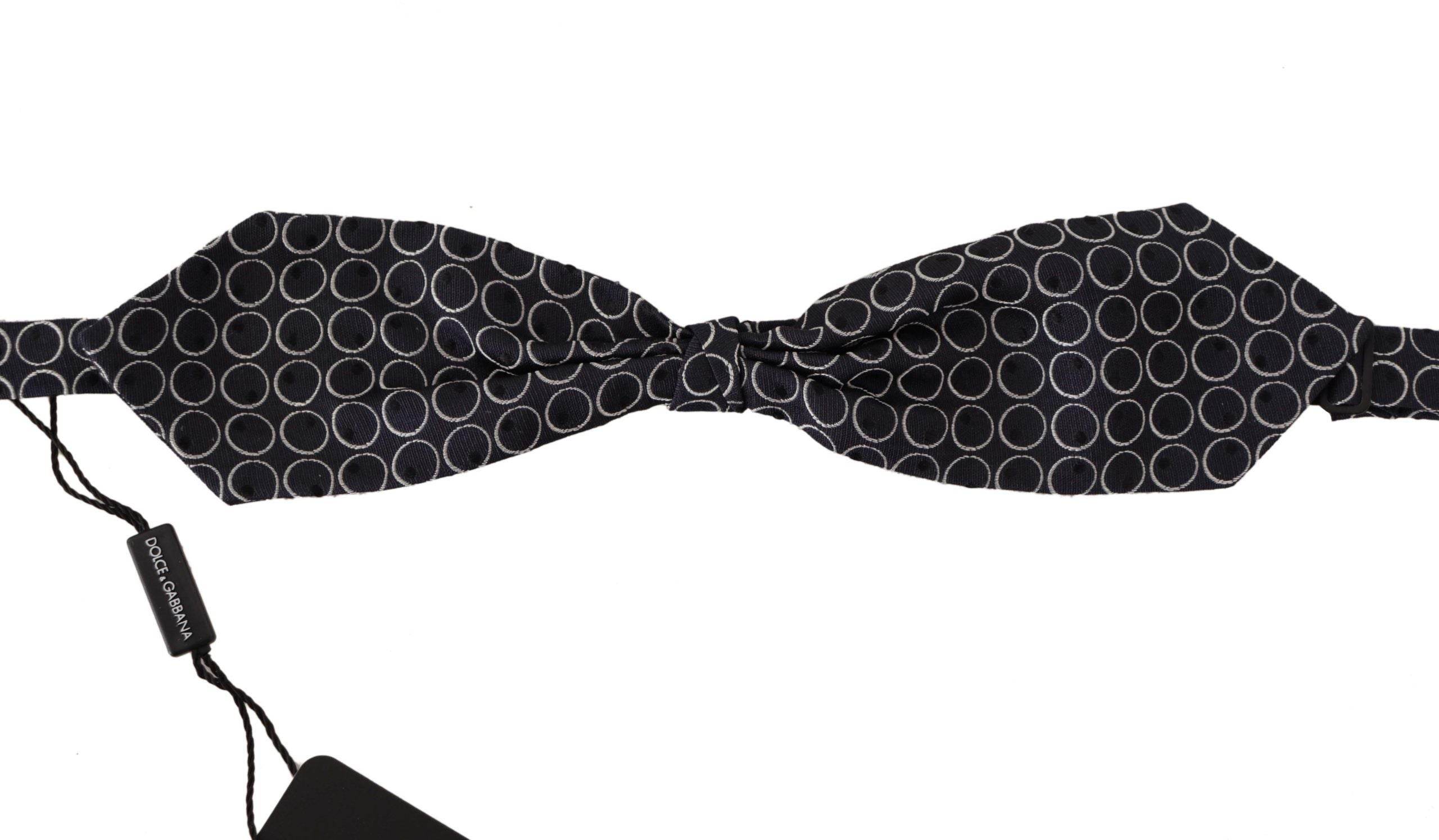 Dolce & Gabbana Elegante Seidenfliege in Schwarz und Weiß - Léoré