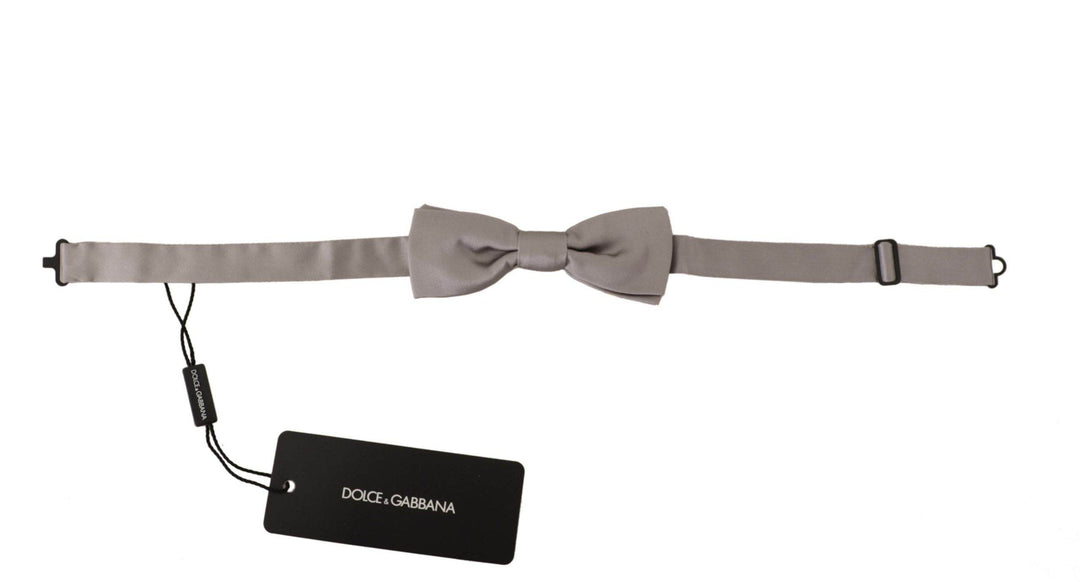 Dolce & Gabbana Elegante Silberne Seidenfliege für den anspruchsvollen Abend - Léoré