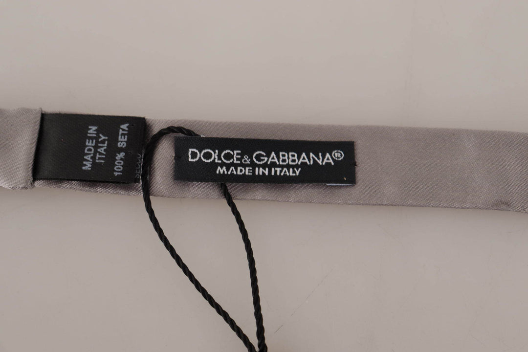 Dolce & Gabbana Elegante Silberne Seidenfliege für den anspruchsvollen Abend - Léoré