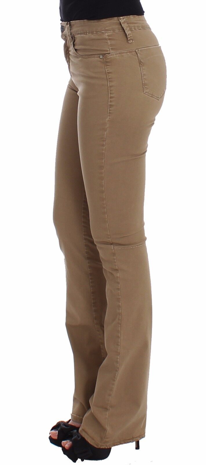 Costume National Beige Geradbeinige Denim-Hose Stretch-Jeans